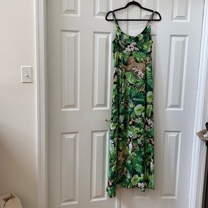 Green tropical dress